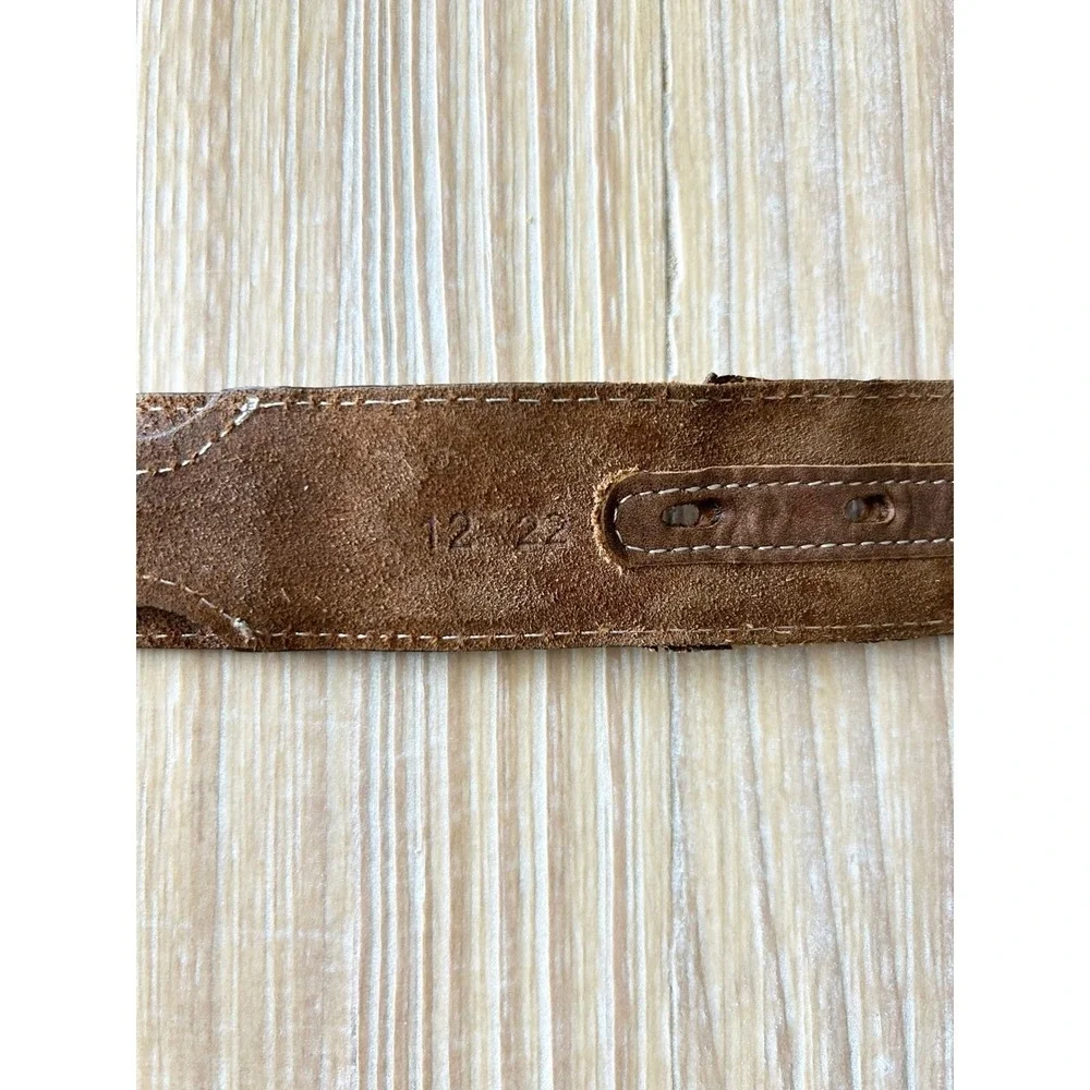 Tony Lama Men's Brown Leather Western Belt Braided Southwestern Buckle Size 44